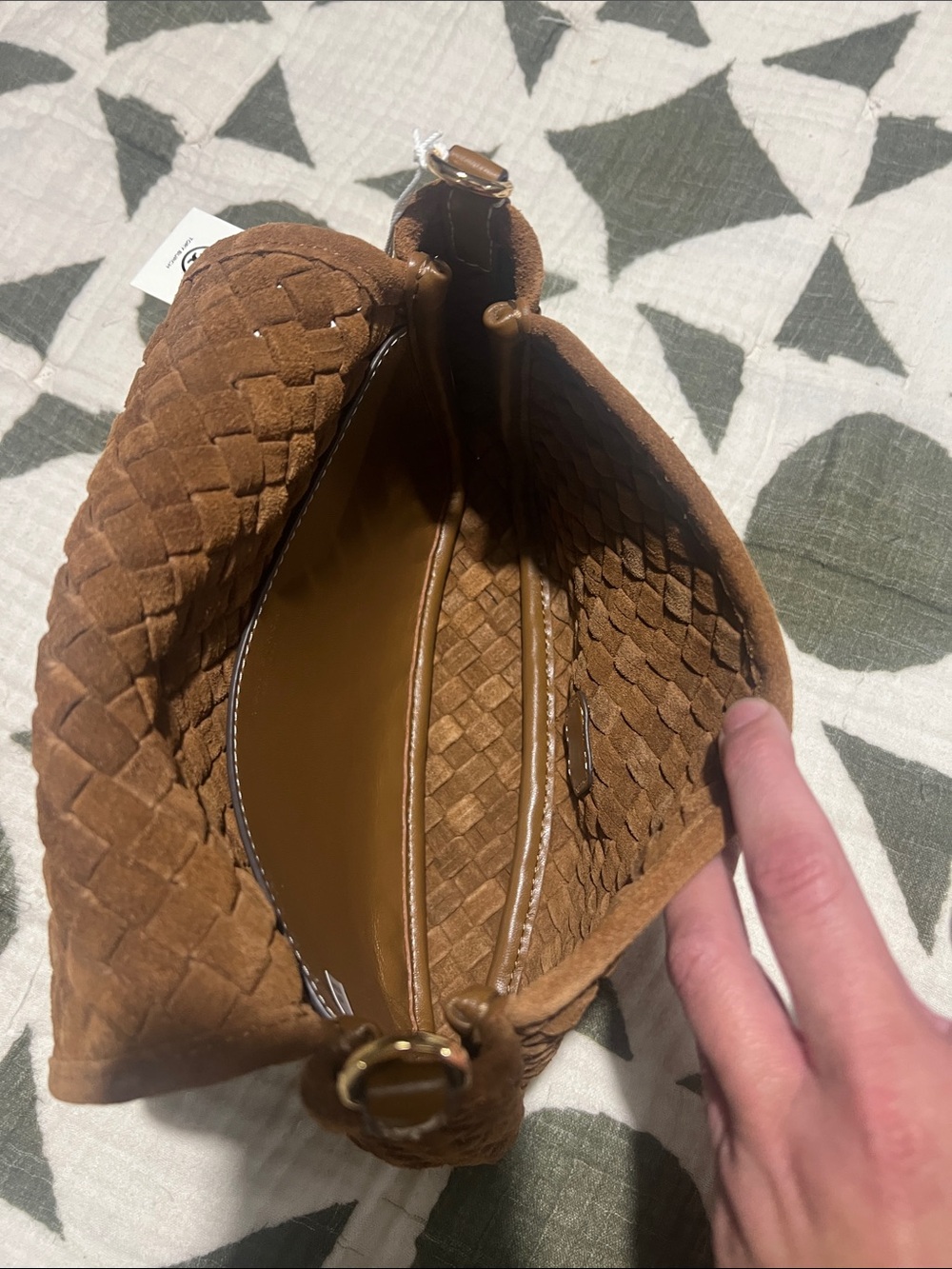 💥FINAL PRICE 💥Tory Burch Thea Woven Suede Crossbody Flap - Picture 6 of 15
